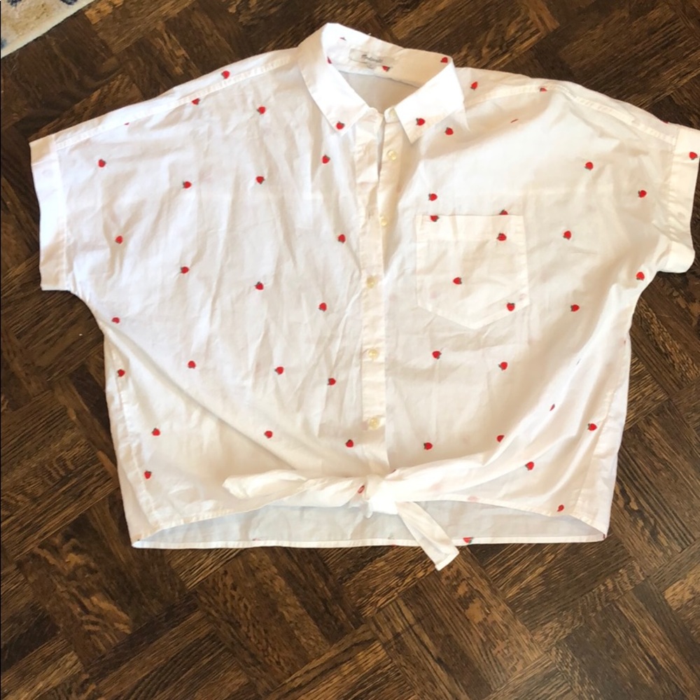 Madewell strawberry central shirt